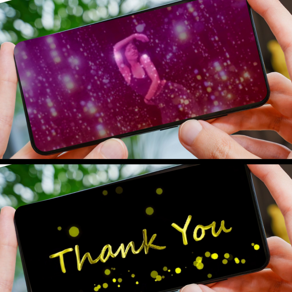 Two screenshots from the About Last Night Thank You Video.